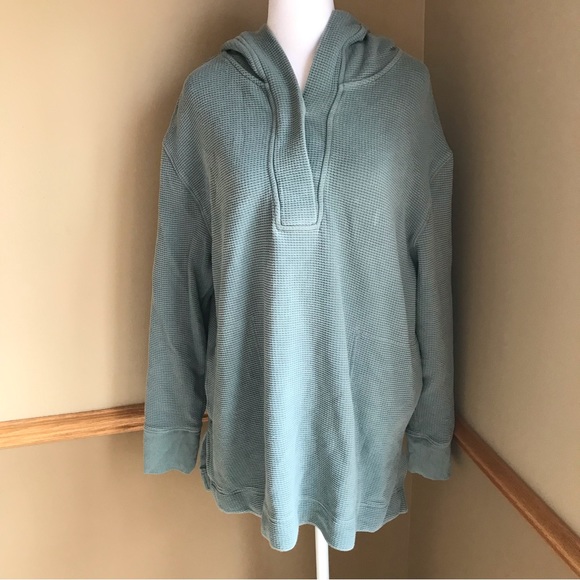 Athleta Coaster Luxe Waffle Hoodie Sz Large Seafoam Minimalistic. - Picture 5 of 10